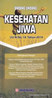 Undang-undang kesehatan jiwa UU RI No. 18 th 2014